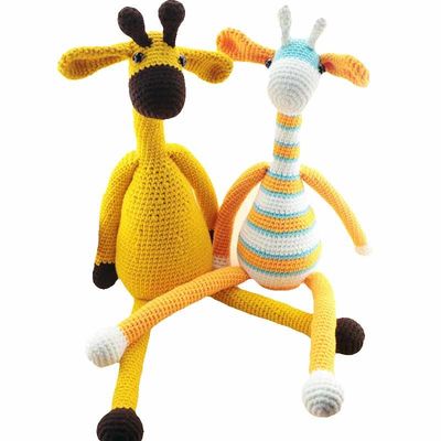 हस्तनिर्मित Crochet गुड़िया बुनाई बेबी जिराफ अनुकूलित थोक