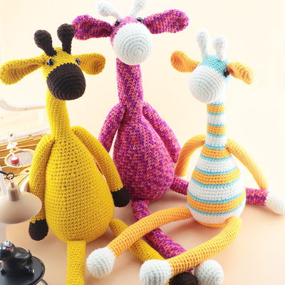 हस्तनिर्मित Crochet गुड़िया बुनाई बेबी जिराफ अनुकूलित थोक