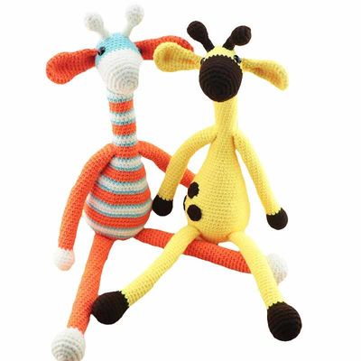 हस्तनिर्मित Crochet गुड़िया बुनाई बेबी जिराफ अनुकूलित थोक